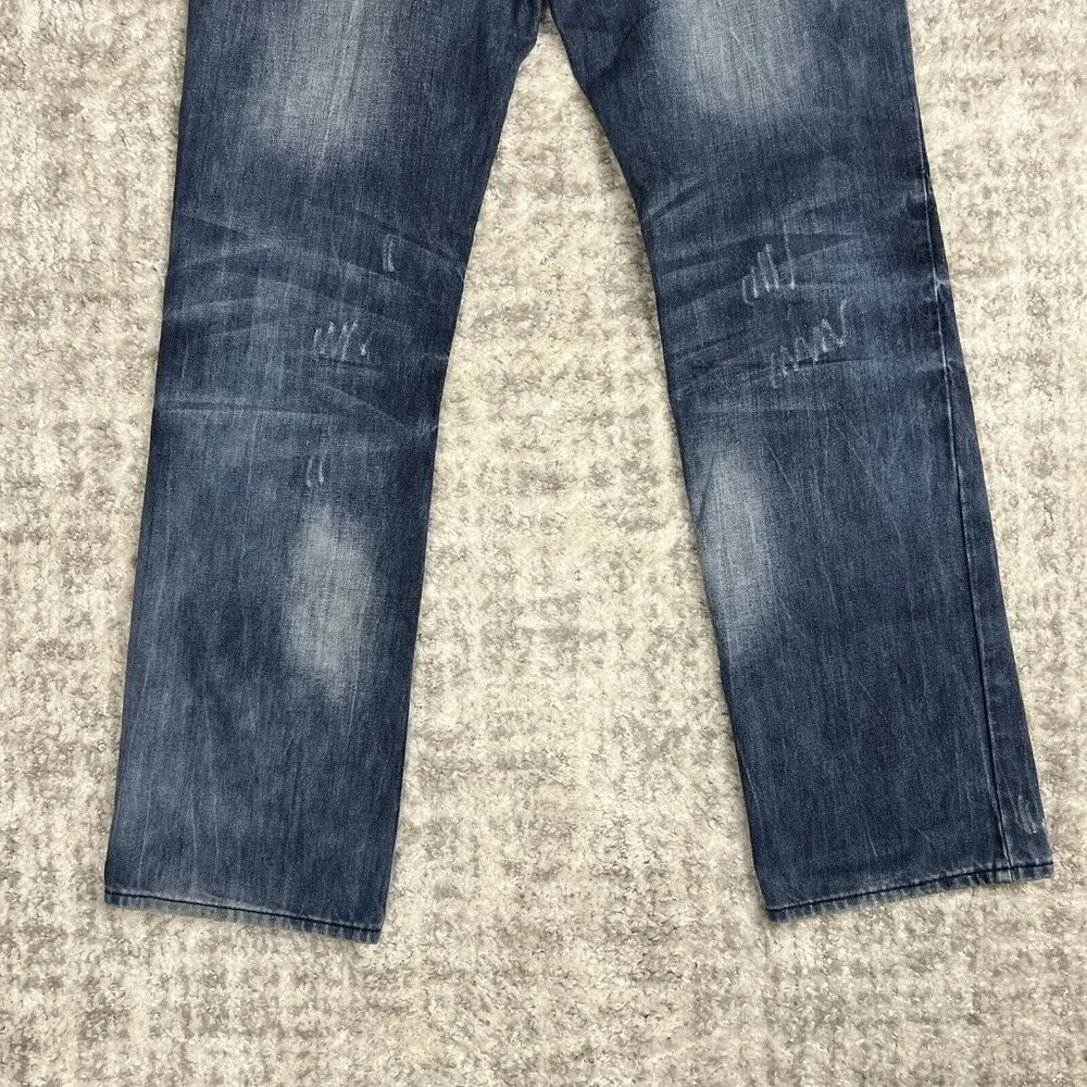 DINAMIT Jeans‎ 34x34 Straight Distressed Acid Denim Blue Italy Casual Pockets